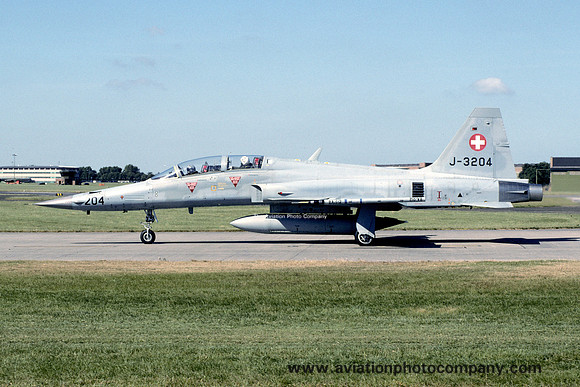 Swiss Air Force Northrop F-5F Tiger J-3204 at RAF Waddington (1995)