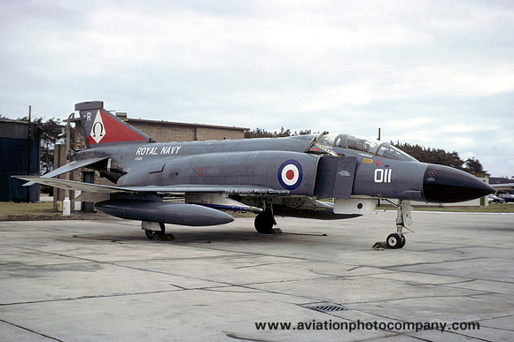 Royal Navy 892 Squadron McDonnell F-4K Phantom FG.1 XV589/R011 at RAF Lossiemouth (1976)