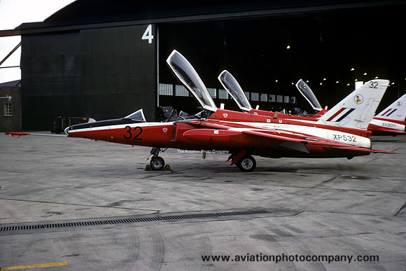 RAF 4 FTS Folland Gnat T.1 XP532/32 at RAF Lossiemouth (1976)