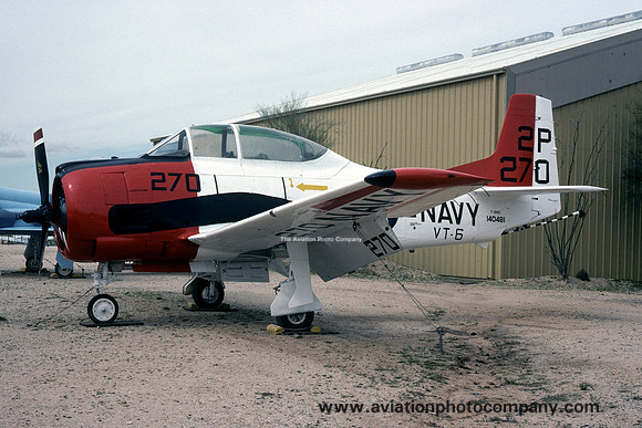 US Navy VT-6 North American T-28C Trojan 140481 at the Pima County Museum (1993)