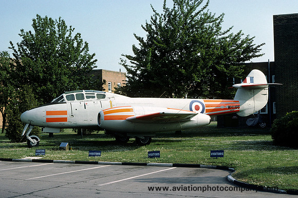 RAF Gloster Meteor T.7 WH166 displayed at RAF Digby (1977)
