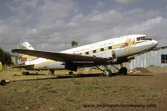 Ethiopian Airlines Douglas C-47B ET-AGK stored at Addis Ababa (1988)