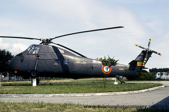 French Air Force Sikorsky H-34A SA-86/67-OY displayed at Cazaux (1981)