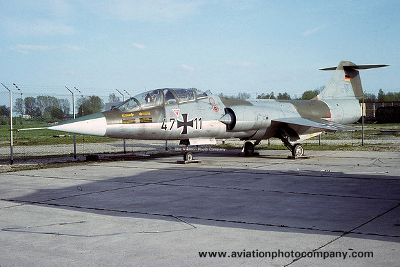 German Air Force WS10 Lockheed TF-104G Starfighter 47+11 stored at Erding (1977)