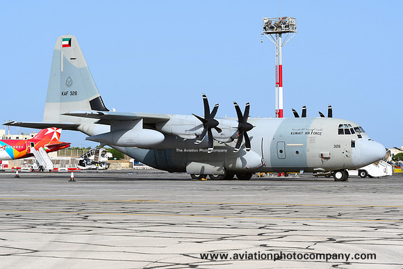 Kuwaiti Air Force 41 Squadron Lockheed KC-130J Hercules KAF326 at Malta Luqa (2019)