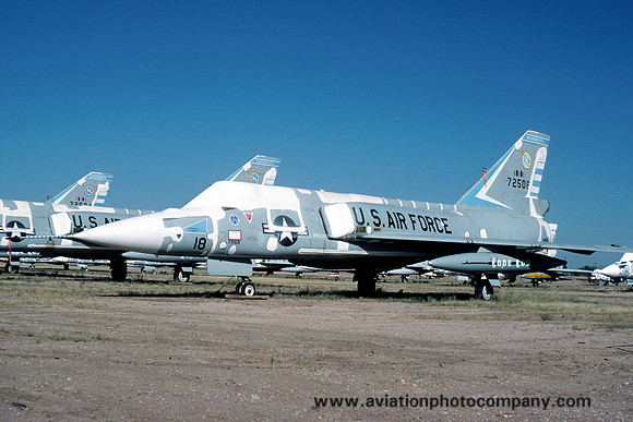 USAF Massachusetts ANG 101 FIS Convair F-106A Delta Dart 57-2506 at AMARC Davis Monthan (1988)
