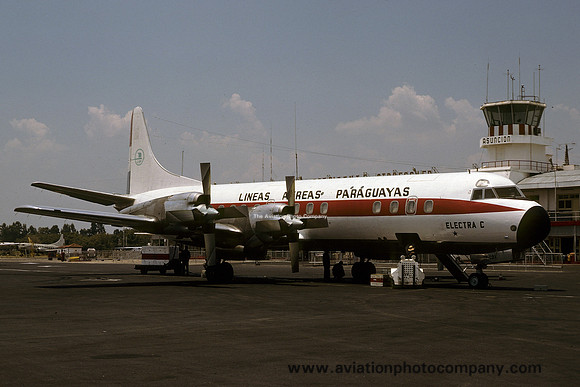 Lineas Aereas Paraguayas Lockheed Electra ZP-CBX at Asuncion (1979)