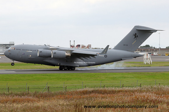 RAAF 36 Squadron McDonnell Douglas C-17A Globemaster A41-213 at Prestwick (2024)