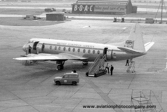British European Airways Vickers 802 Viscount G-AOJB at London Heathrow