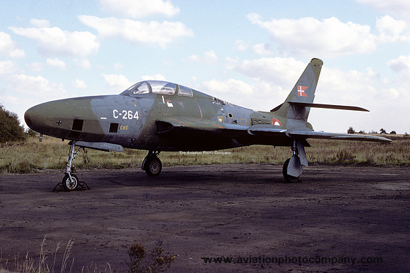 Danish Air Force Republic RF-84F C-264 stored at Karup (1977)