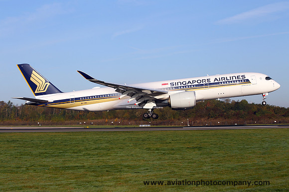 Singapore Airlines Airbus A350-941 9V-SMU at Manchester IAP (2019)