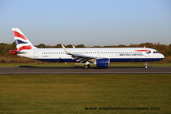 British Airways Airbus A321-251NX G-NEOV at Manchester IAP (2019)