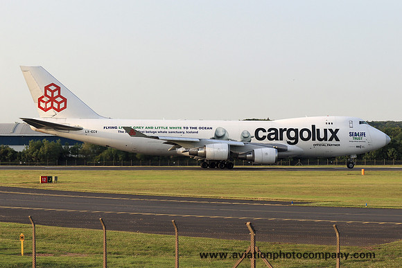 Cargolux Boeing 747-4HQF LX-ECV at Prestwick (2019)