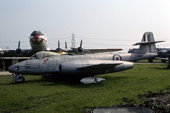 RAF Gloster Meteor PR.9 VZ608 at the Newark Air Museum (1978)