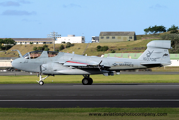 US Marines VMAQ-2 Grumman EA-6B Prowler 160706/CY-03 at Lajes (2009)