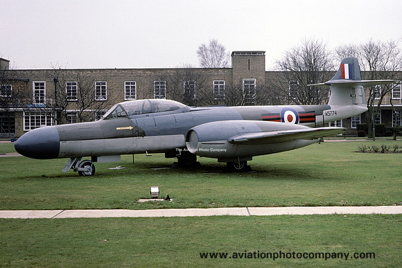 RAF Gloster Meteor NF.14 WS774 displayed at Ely Hospital (1979)
