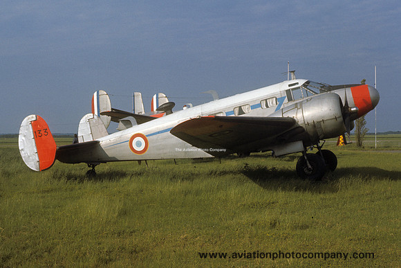 French Air Force Beech D18S Expeditor 133 displayed at Blois (1977)