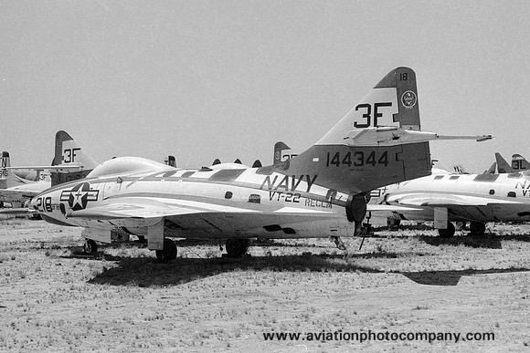 US Navy VT-22 Grumman TAF-9J Cougar 144344/3E-218 at MASDC Davis Monthan (1972)