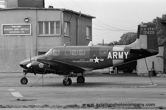 US Army Beech U-8F Seminole 61-2429 at Bonames AAF (1966)