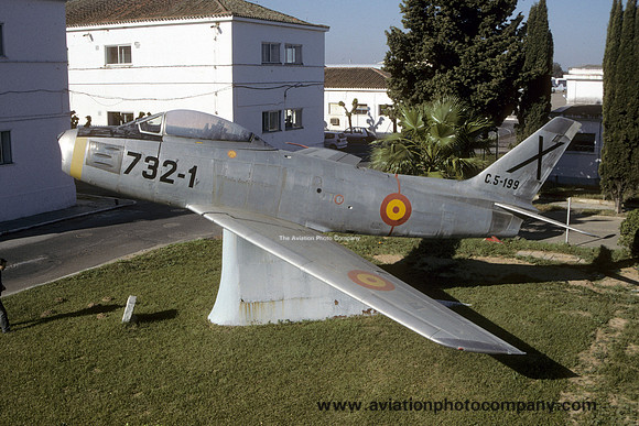 Spanish Air Force North American F-86F Sabre C.5-199/732-1 displayed at Talavera AB (1995)
