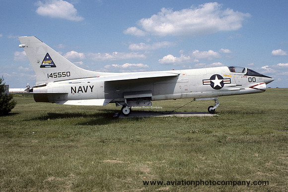US Navy Chance F-8L Crusader 145550 displayed at NADC Warminster (1993)