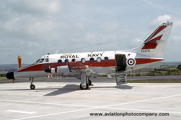 Royal Navy 750 Squadron Scottish Aviation Jetstream T.2 XX479/CU563 at RNAS Culdrose (1979)