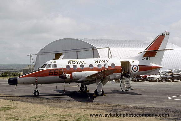 Royal Navy 750 Squadron Scottish Aviation Jetstream T.2 XX480/CU565 at RNAS Culdrose (1979)