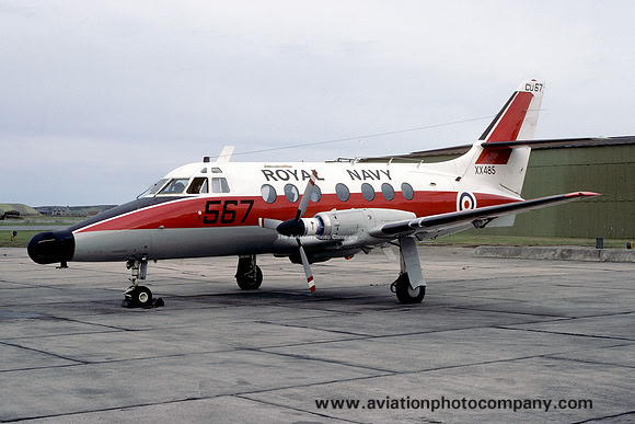 Royal Navy 750 Squadron Scottish Aviation Jetstream T.2 XX485 at RAF Lossiemouth (1984)