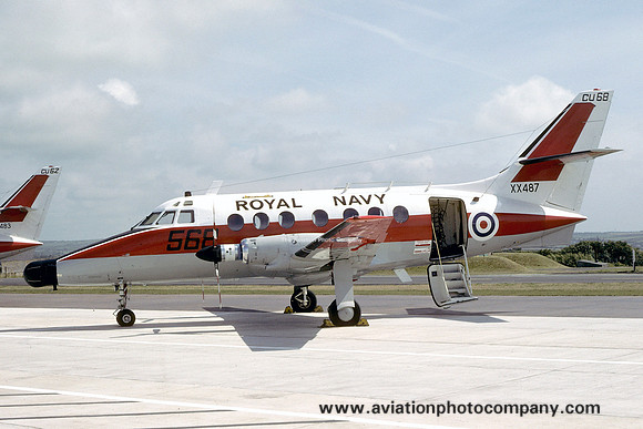 Royal Navy 750 Squadron Scottish Aviation Jetstream T.2 XX487/CU568 at RNAS Culdrose (1979)
