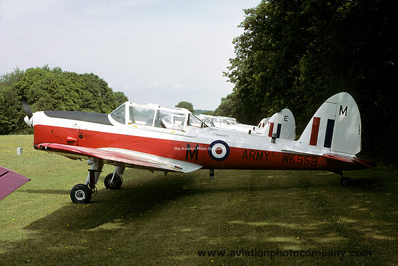 Army Air Corps BFWF DHC-1 Chipmunk T.10 WK559/M at Middle Wallop (1979)