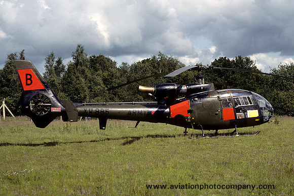 Army Air Corps ARWS Westland Gazelle AH.1 XW885/B at Middle Wallop (1979)