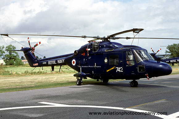 Royal Navy 702 Squadron Westland Lynx HAS.2 XZ689/742 at RNAS Yeovilton (1979)
