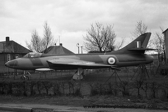 RAF Hawker Hunter F.1 7421M displayed at RAF Carlisle (1964)