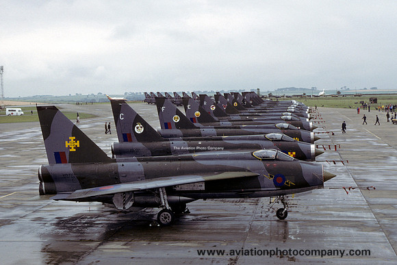 RAF English Electric Lightning lineup at RAF Binbrook (1979)