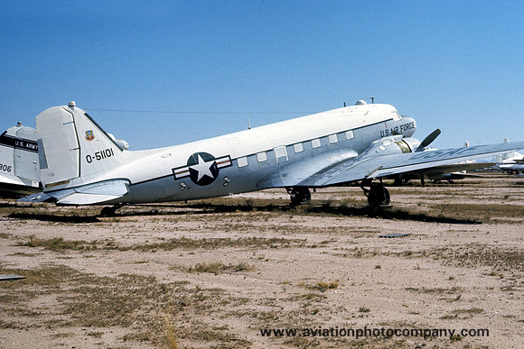 USAF Douglas C-47D Skytrain 45-1101 at MASDC Davis Monthan (1975)