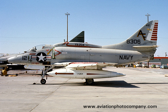 US Navy VA-204 Douglas A-4L Skyhawk 148306/AF-412 at MASDC Davis Monthan (1975)