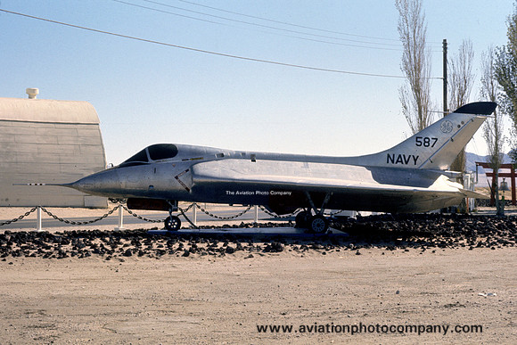 US Navy Douglas XF-6A 124587 displayed at China Lake (1975)
