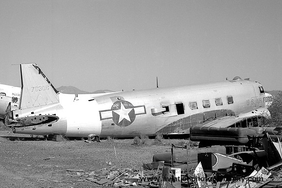 Ex USAF Douglas C-47B Skytrain 44-76306 at Ryan Field (1976)