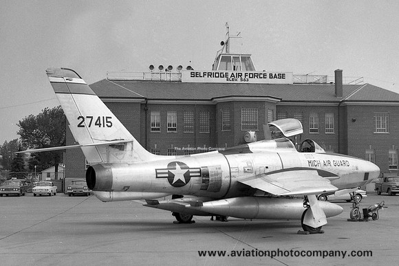 USAF Michigan ANG 107 TRS Republic RF-84F 52-7415 at Selfridge AFB