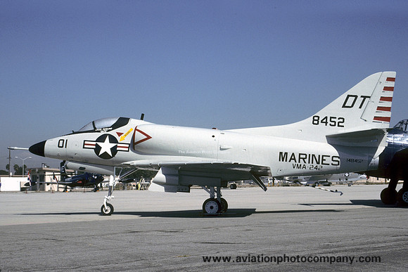 US Marines VMA-242 Douglas A-4C Skyhawk 148452/DT-01 displayed at MCAS El Toro (1993)