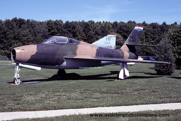USAF Indiana ANG Republic F-84F 52-7202 displayed at Terra Haute (1993)