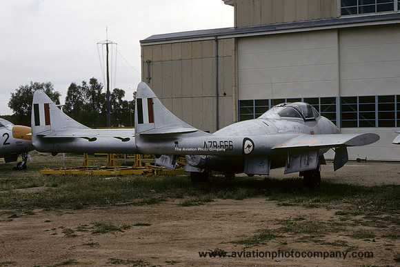 RAAF De Havilland Vampire T.35 A79-666 at Wagga Wagga (1982)