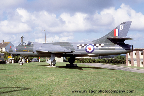 RAF Hawker Hunter F.51 8565M displayed at RAF Brawdy (1980)