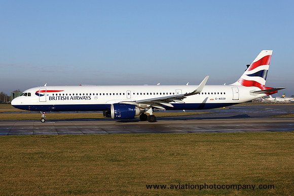British Airways Airbus A321-251NX G-NEOR at Manchester (2020)