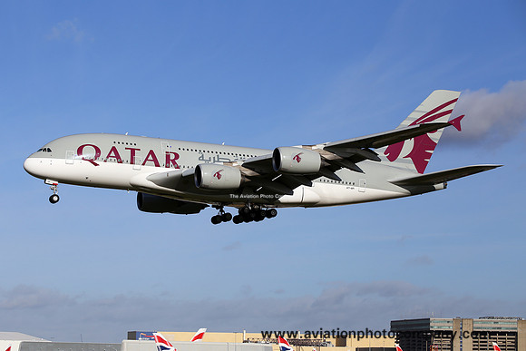 Qatar Airways Airbus A380-861 A7-API at London Heathrow (2020)
