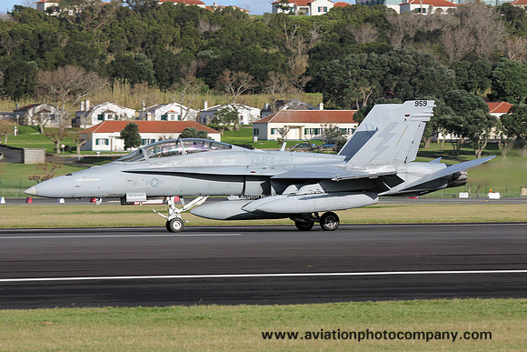 US Marines VMFA-251 McDonnell Douglas F/A-18D Hornet 164959/DW-959 at Lajes (2019)