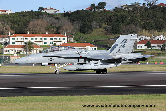 US Marines VMFA-251 McDonnell Douglas F/A-18D Hornet 164650/DW-650 at Lajes (2019)