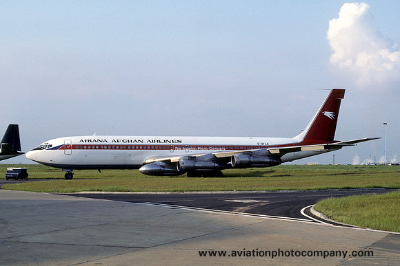Ariana Afghan Airlines (leased from British Midland) Boeing 707-338C G-BFLE at East Midlands (1981)
