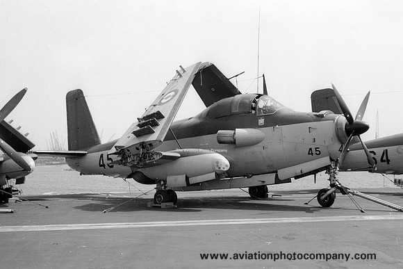 French Navy Breguet Alize 45 on board French aircraft carrier Clemenceau (1970)