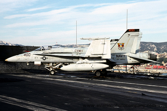 US Navy VFA-86 McDonnell Douglas F/A-18C Hornet 163446/AB-400 on board USS America (1993)